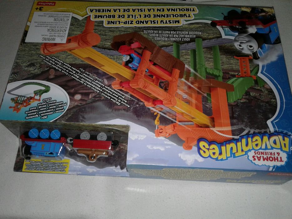 Set trenulet Thomas cu tiroliana, 30 piese, Fisher Price, nou, sigilat
