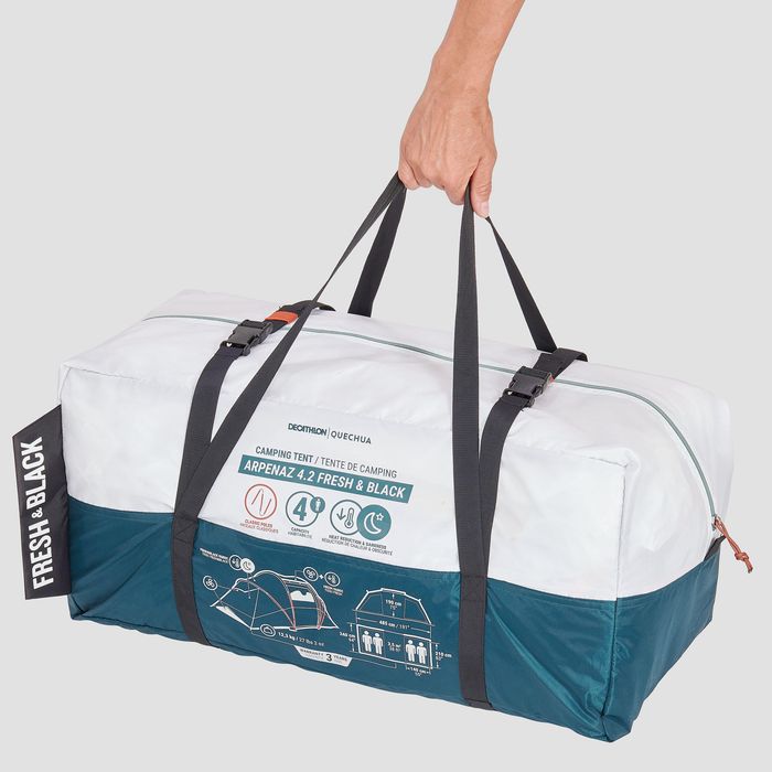 Cort de camping 4 persoane 2 camere, - produs resigilat Decathlon