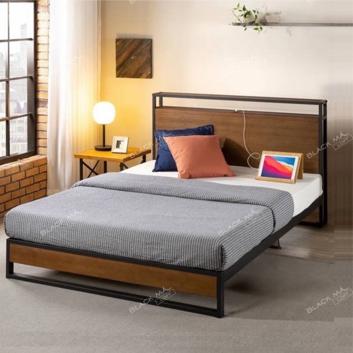 Металлическая кровать KOMPAKT | Двуспальная лофт кароват, Temir kravat