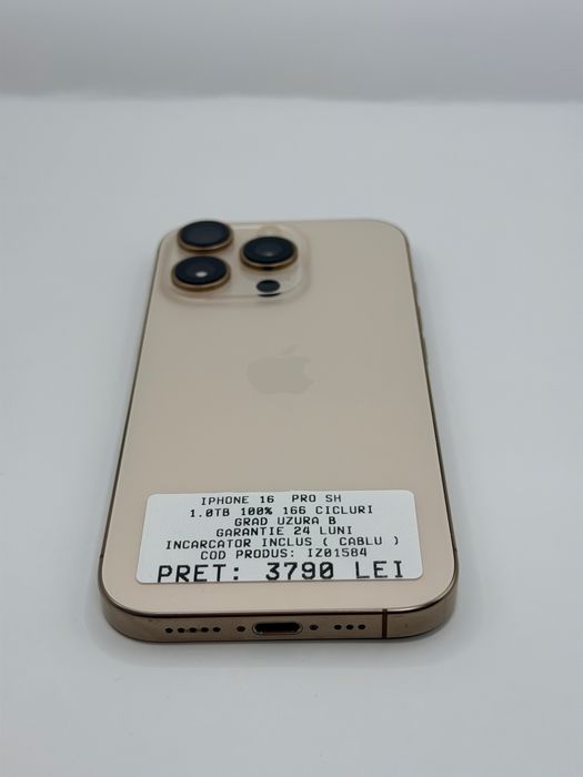 Iphone 16 Pro 1.0T Auriu 100% Garantie Rate BuyBack - zonemag.ro