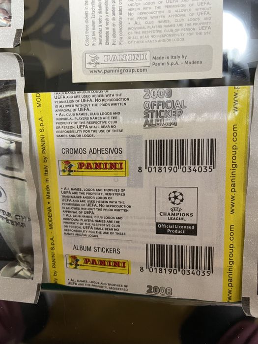 Стикери шампионска лига PANINI сезон 2008 - 2009