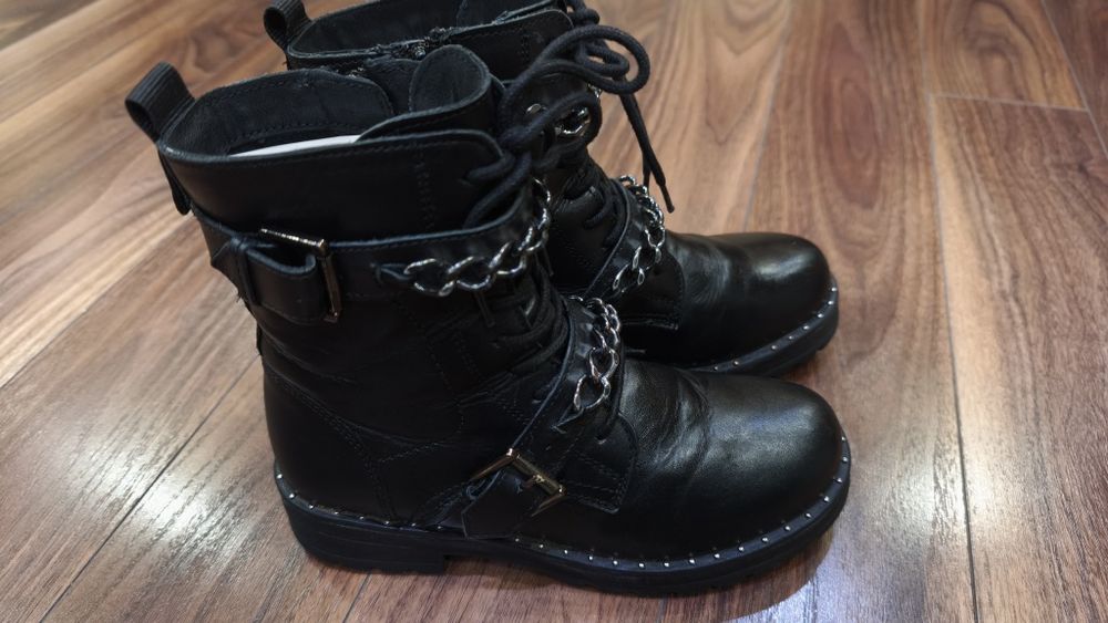 Детски кожени кубинки