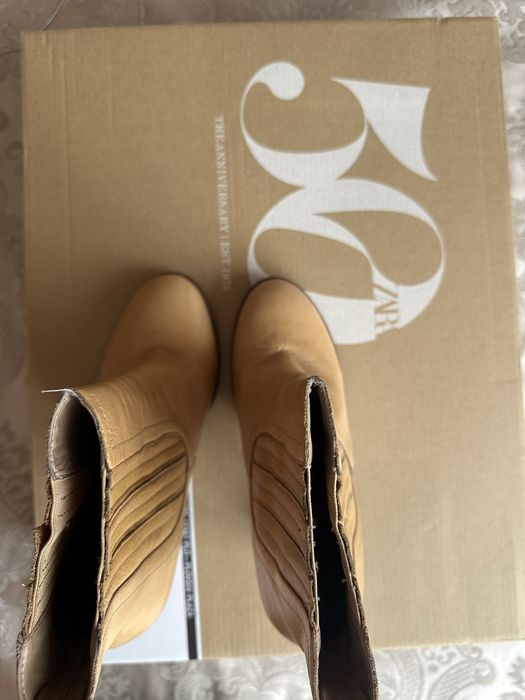 Боти Zara ,естествена кожа