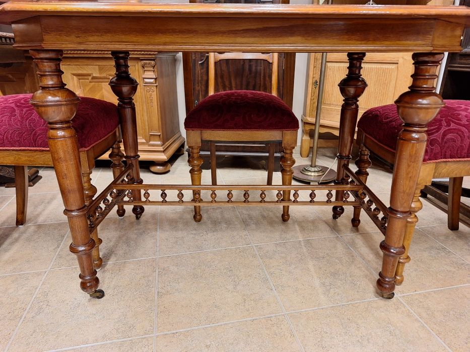 Античен Викториански  к - т за трапезария маса  с 4 стола