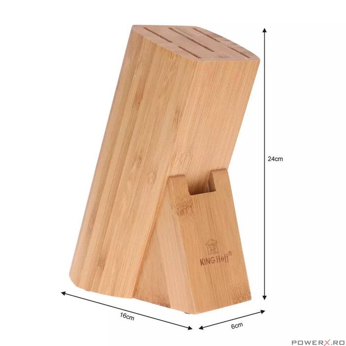 Set de cutite, foarfeca si suport din lemn, 7 piese, Kinghoff