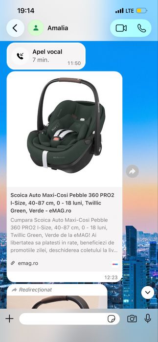 Maxi-Cosi Pebble 360 Pro² + FamilyFix 360 Pro, ca nouă, cu cutie originală