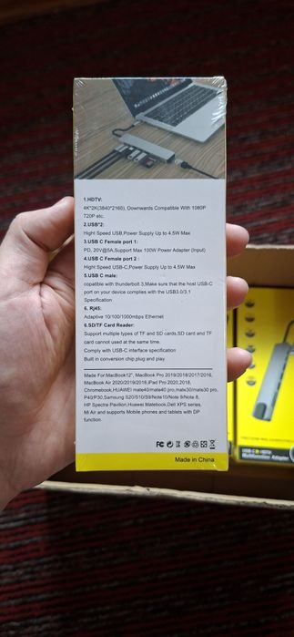 ОПТОВАЯ ЦЕНА Type c HUB 8in1, Для MacBook и ноутбуков