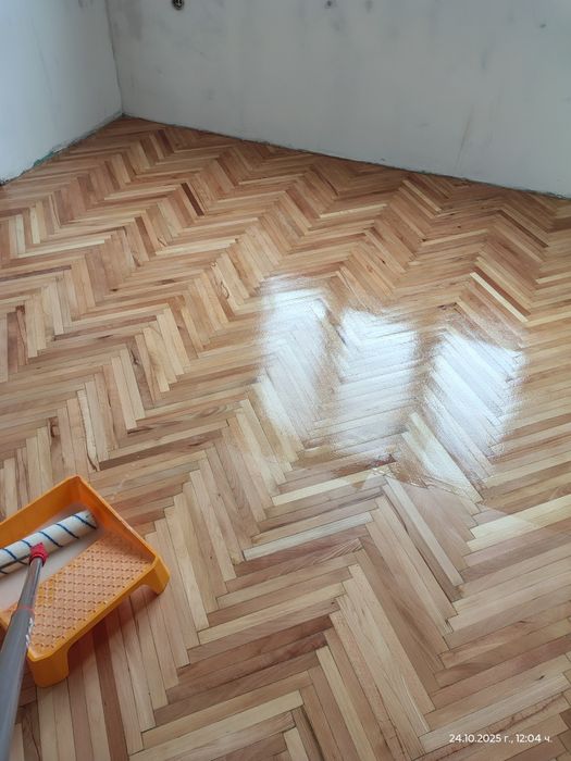 Циклене на паркет и дюшем