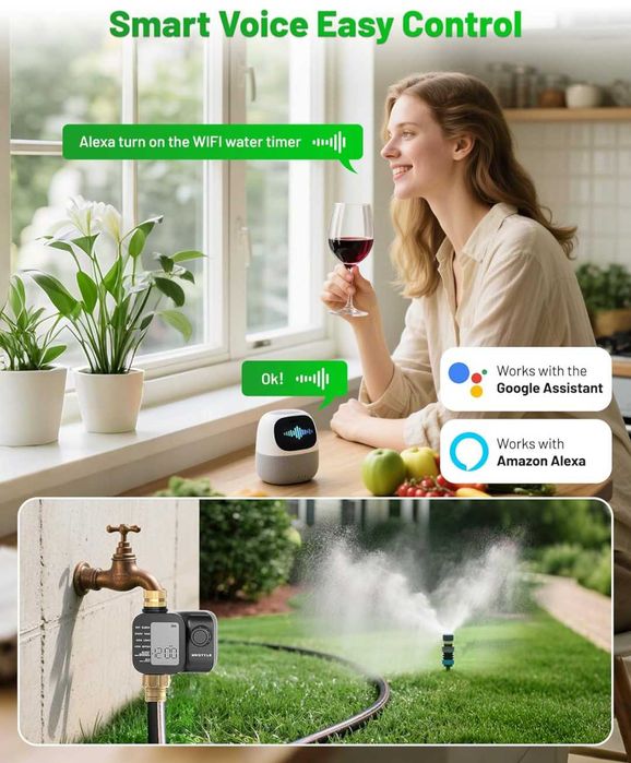 WiFi таймер за напояване месингови входове  изходи за градински маркуч