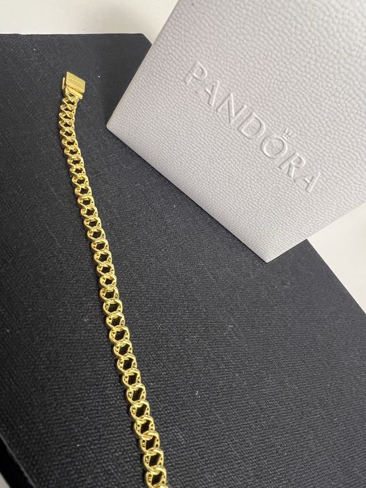 Brățară cu lanț cuban pavé Placare din aur de 14 k