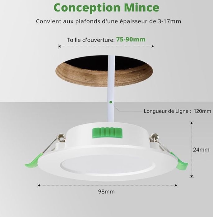 10 Spoturi LED încastrate 7 W, 220 V