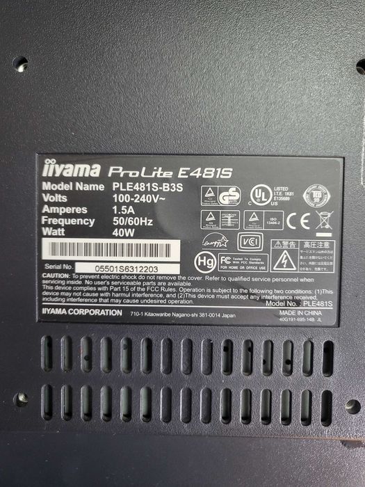 Monitor PC  iiyama ProLite E481S-S3S SH
