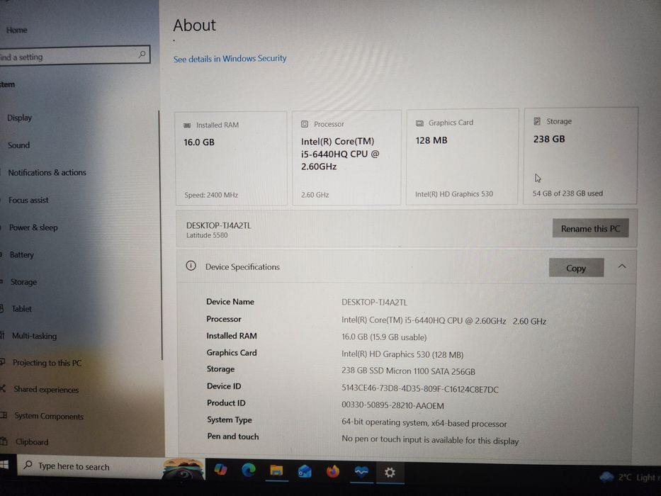 Laptop DELL Latitude 5580