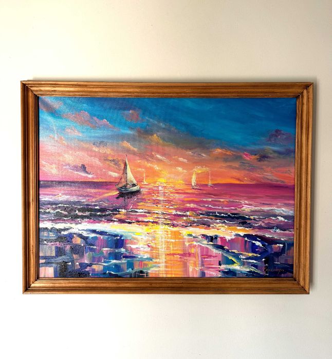 Картина Залез, Велемира Ценова, масло