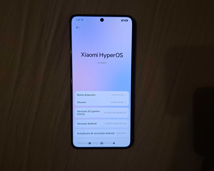 Poco X7 Pro, 8GB RAM 256GB 5G Negru, impecabil, telefon de gaming, baterie 6000 mAh.
