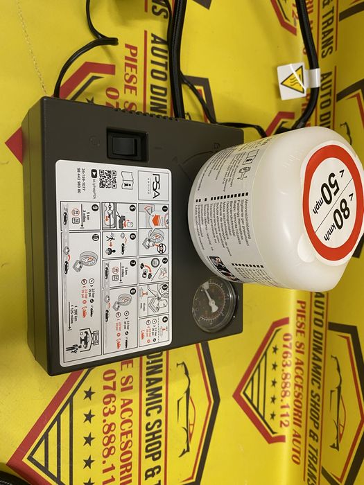 Compresor auto umflat roti soluție kit pană OE Peugeot 120w neutiliza