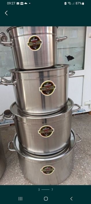 Oală inox cu capac inox 98L promo 349 lei