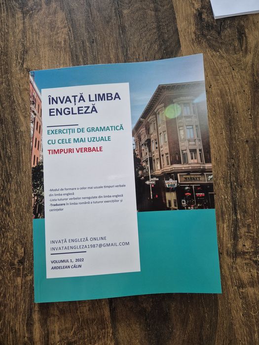 Carte de limba engleza cu exerciții de gramatica, toate cerințele si exercițiile traduse si in limba romana, manual engleza, tabel cu verbe neregulate