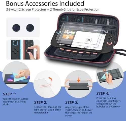 Нов Switch 2 Калъф с Джобове и Протектори – Комплект за Пътуване игри