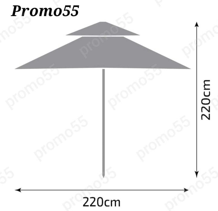 Плажен Чадър с УВ защита 220см. с Двоен Покрив, Стабилност при Вятър