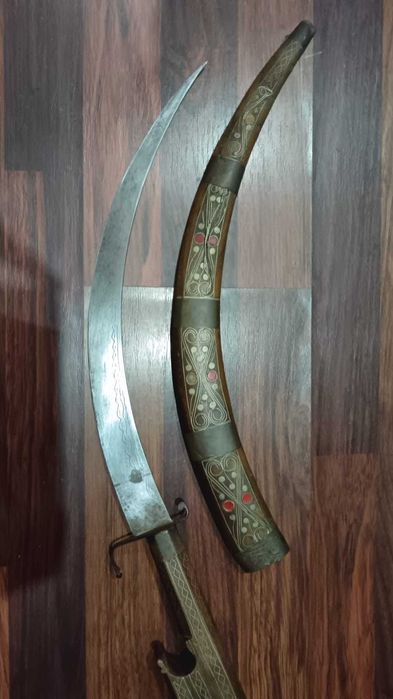 Veche mare sabie curbată pumnal arabă indo persană Nimcha Gumia