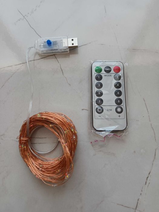 LED коледни лампички USB, 20м, 30м цветни Лед лампи