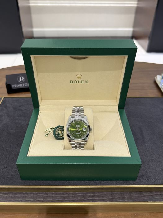 NEW Rolex Datejust 41mm Steel Green Arabic Dial Custom 126300
