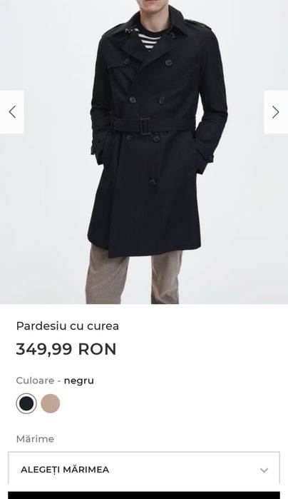 Pardesiu RESERVED, mărimea L, pentru bărbați