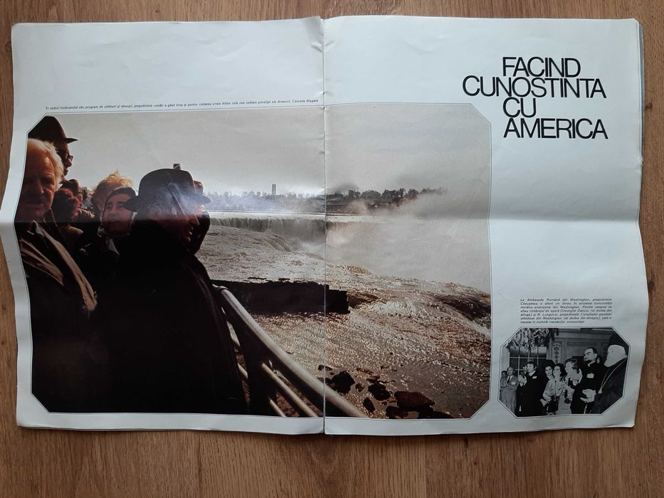 Revista veche comunista propaganda Presedintele Ceausescu in SUA Nixon vizita
