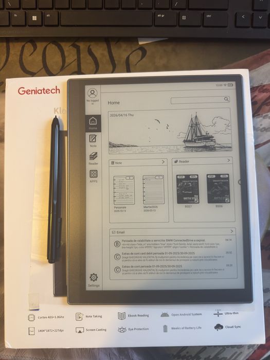 Tableta E-ink Kloudnote Slim 10.3 ca reMarkable Boox