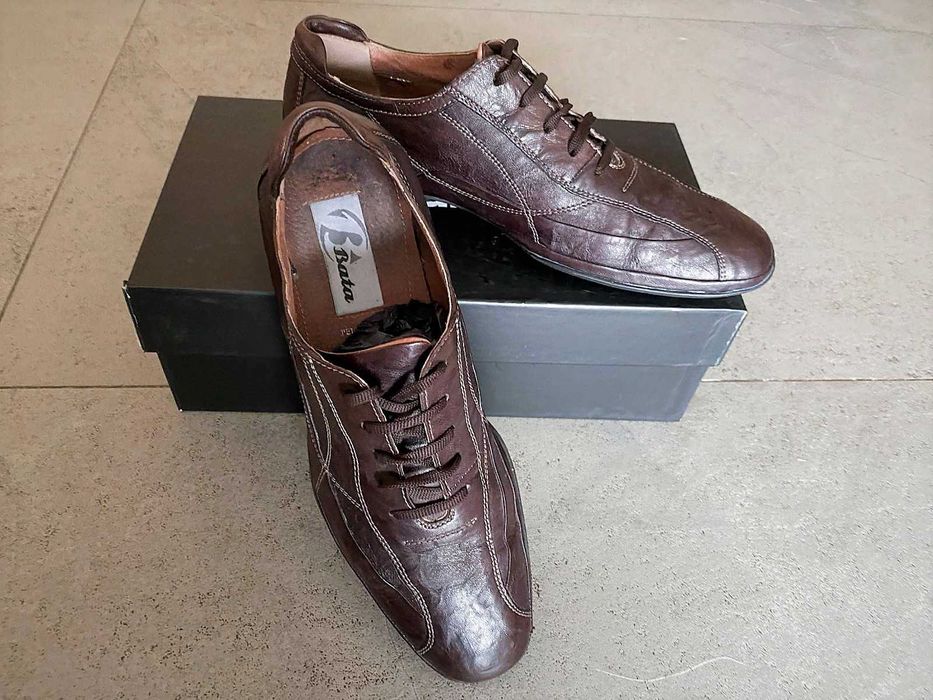 Мъжки обувки Bata, номер 44, тъмно кафяви, естествена кожа