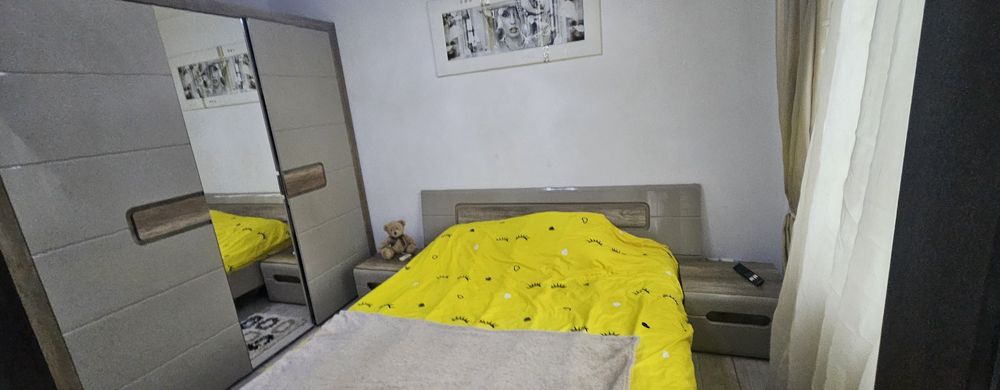 Dormitor comple Pat+ saltea Dormeo+ Dulap+ 2 noptiere