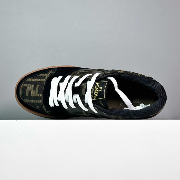 Fendi Match Low-Top Sneakers FF Monogram Tobacco Black