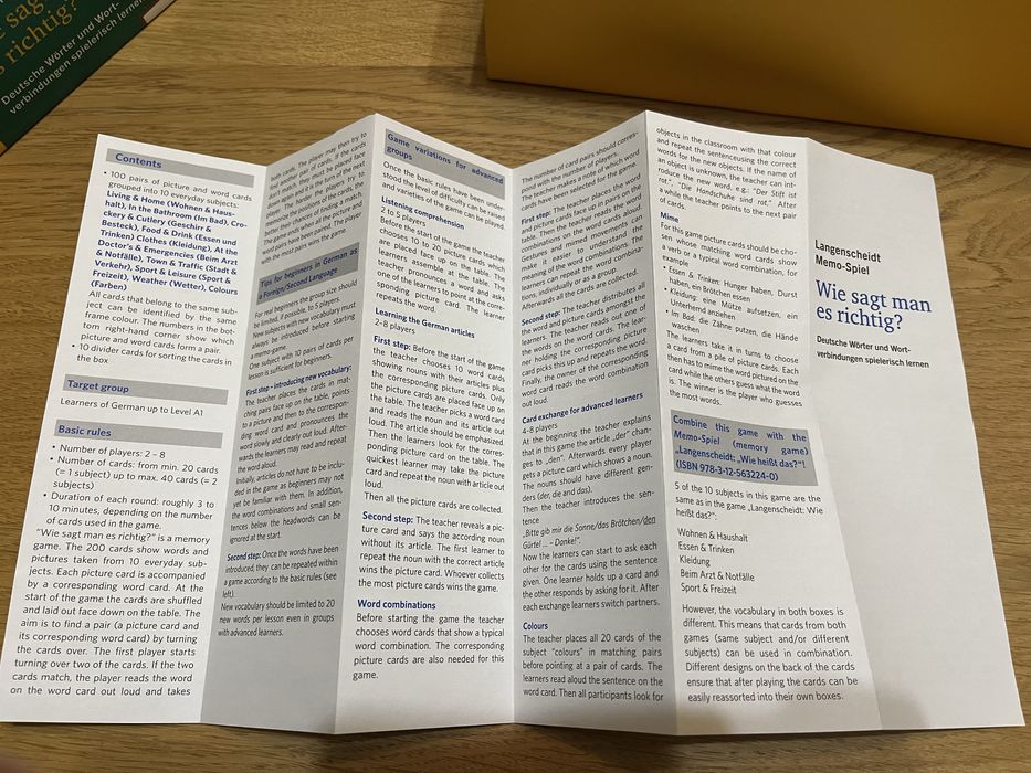 Флашкарти на немски Langenscheidt Memo-Spiel