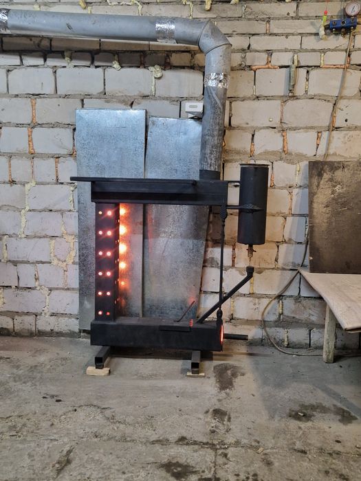 Печь на отработке огонь
