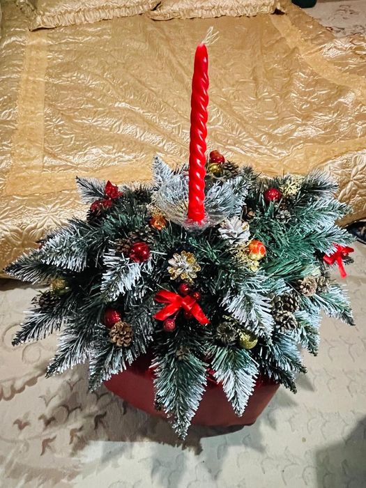 Новогодний венок. Подсвечник