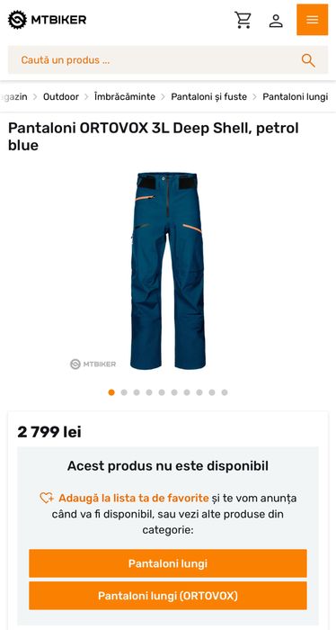 Pantaloni ski/snowboard Ortovox 3L Deep Shell,Mernio, 20k, blue - L