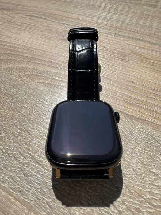 Елегантна кожена каишка за Apple Watch 46mm с "Butterfly" закопчалка