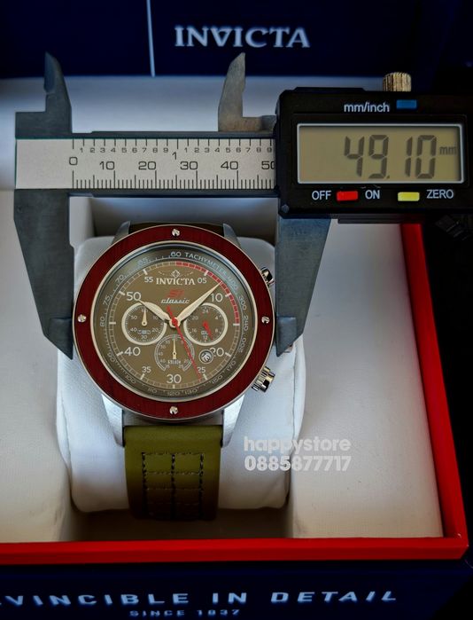 INVICTA S1 Rally Classic Olive green 49 mm, Инвикта нов ръчен часовник