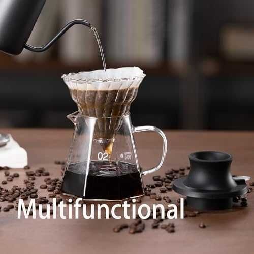 Нов Имърсионен дрипър за кафе + стъклена кана 600мл + филтри 50 броя