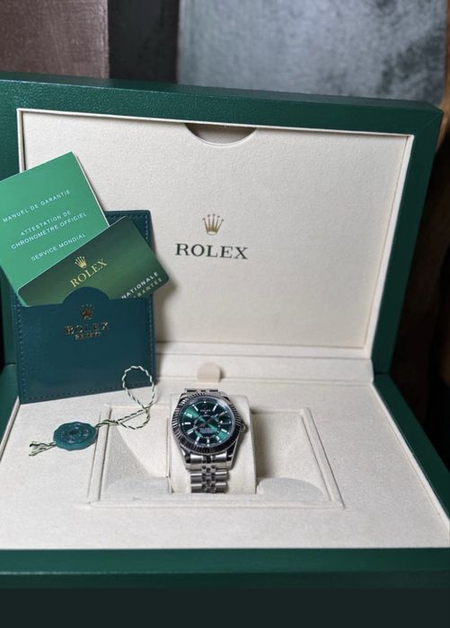 Rolex sky-dweller green dial men