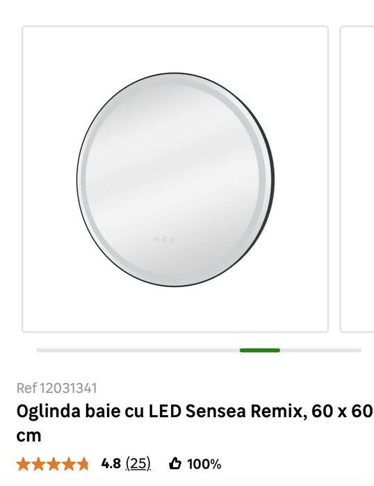 Oglindă cu led și dezaburire