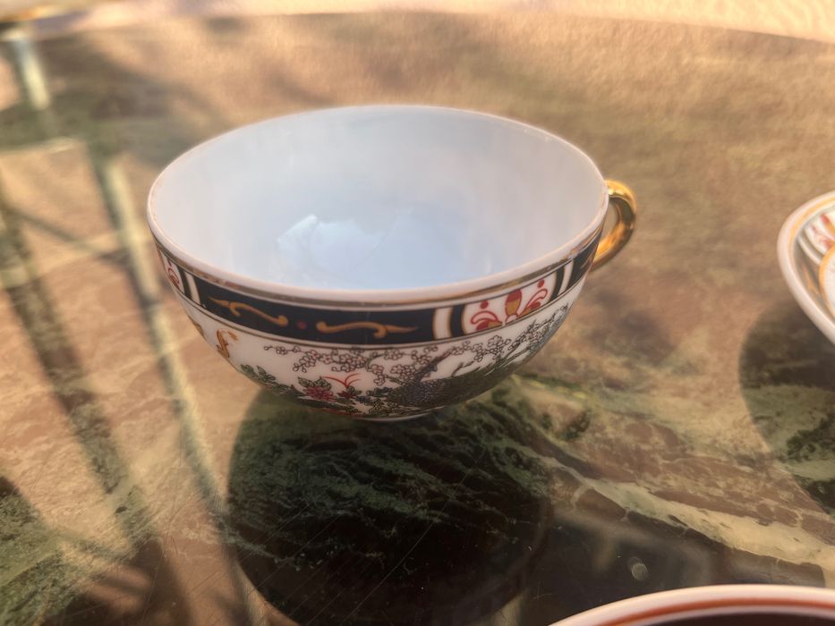 Set 2 cesti portelan ceai cafea cu farfurie