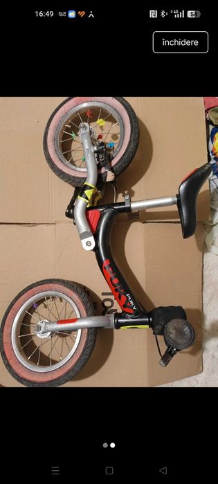 Bicicleta fără pedale cu suspensie