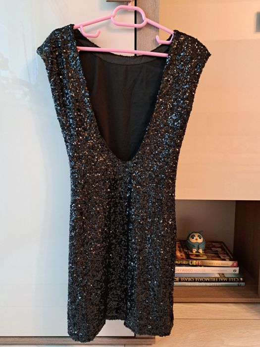 Rochie neagră de seară cu paiete mărimea S