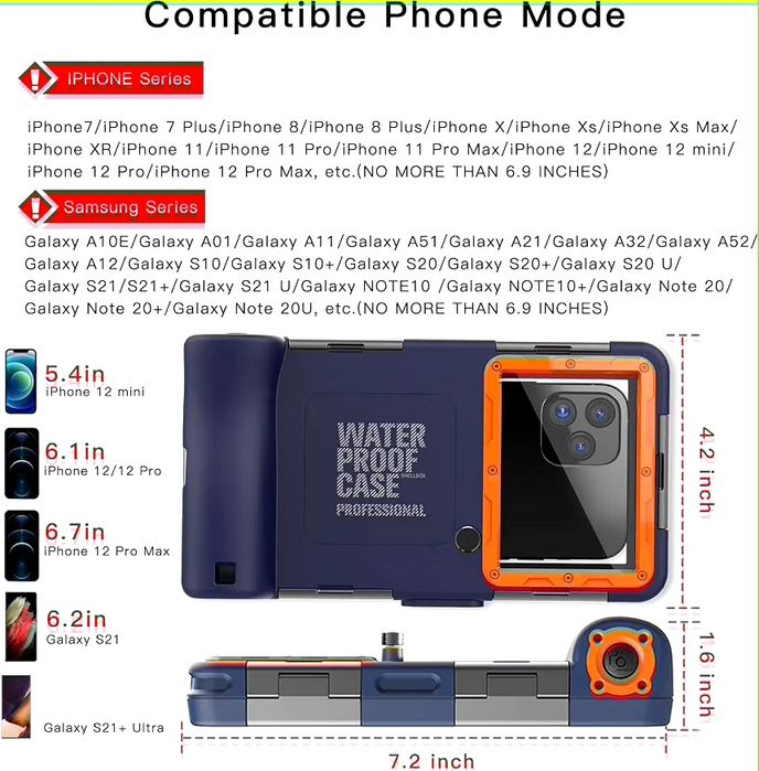 Carcasă subacvatică SHELLBOX 2nd Gen | Waterproof 15 m | iPhone & Samsung | Completă