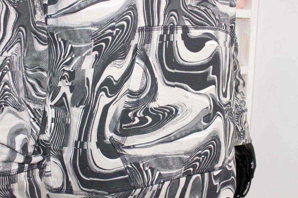 Gymshark мъжки суичър с качулка памук мраморен ефект худи за фитнес L