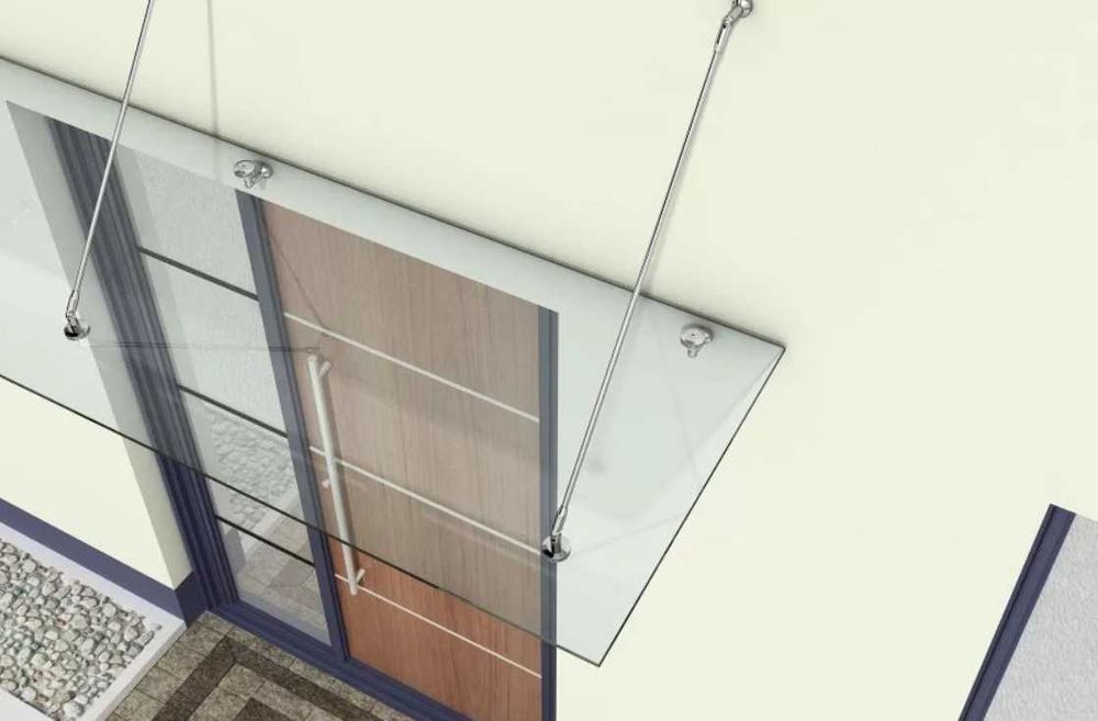 Навесы, козырьки премиум класса из калённого стекла для дома и офиса