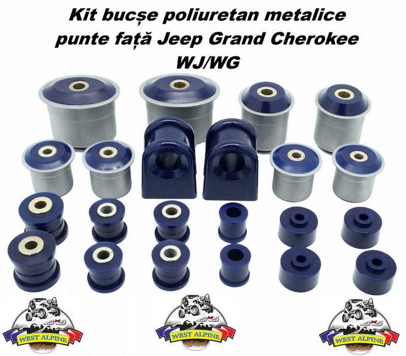 Kit complet bucse poliuretan metalice Jeep Grand Cherokee WJ/WG