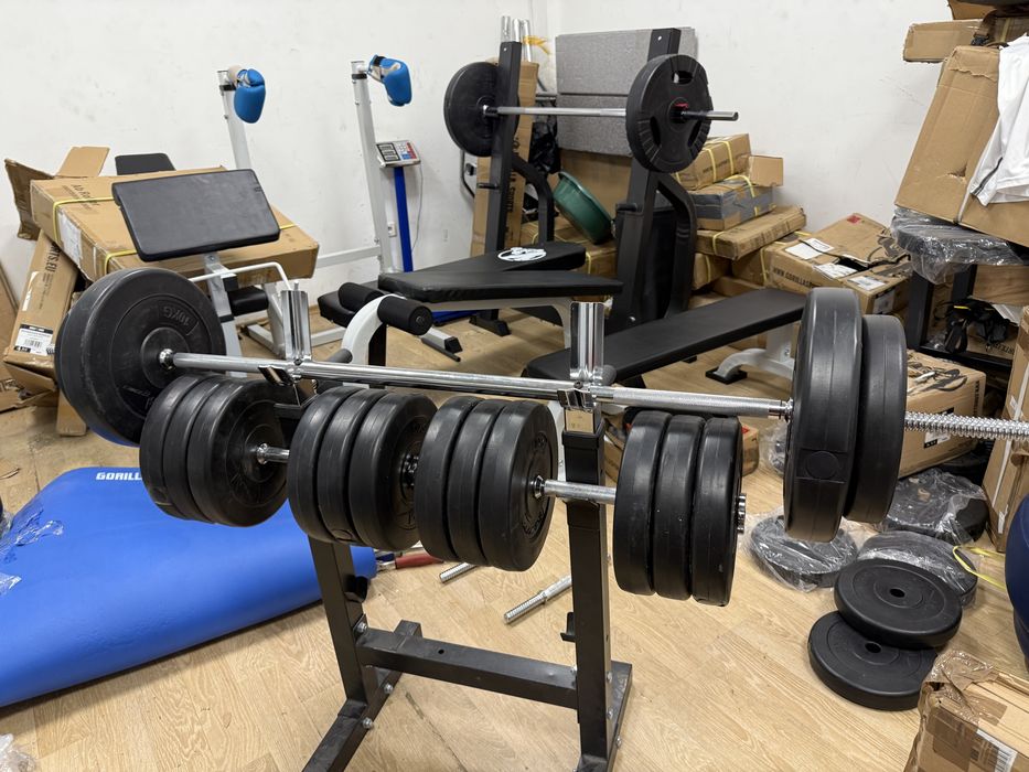 Pachet sala de forta gantere+haltere reglabile 100 kg.pret promo 700